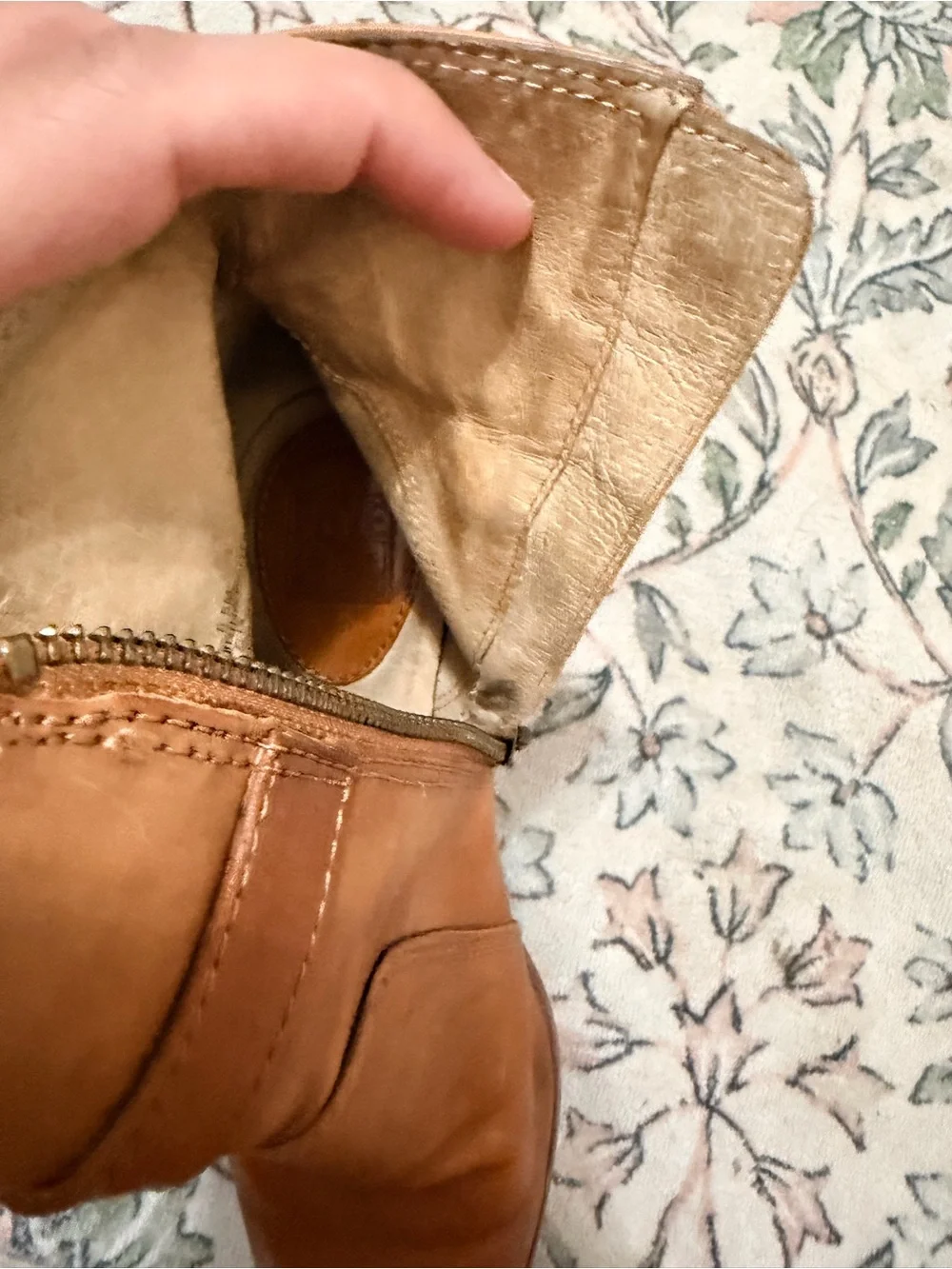 Frye Cognac Leather Buckle Ankle Booties